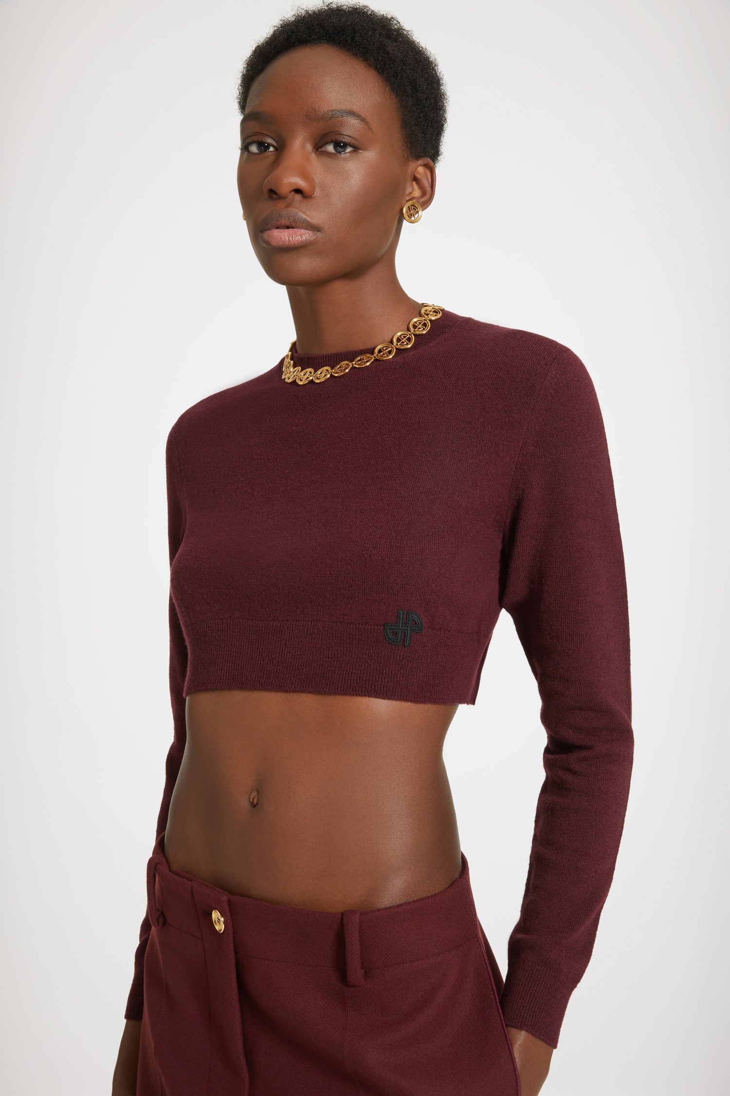 Patou | Cropped jumper in sustainable wool and cashmere