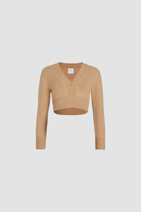 Patou - Cropped cardigan in sustainable wool and cashmere