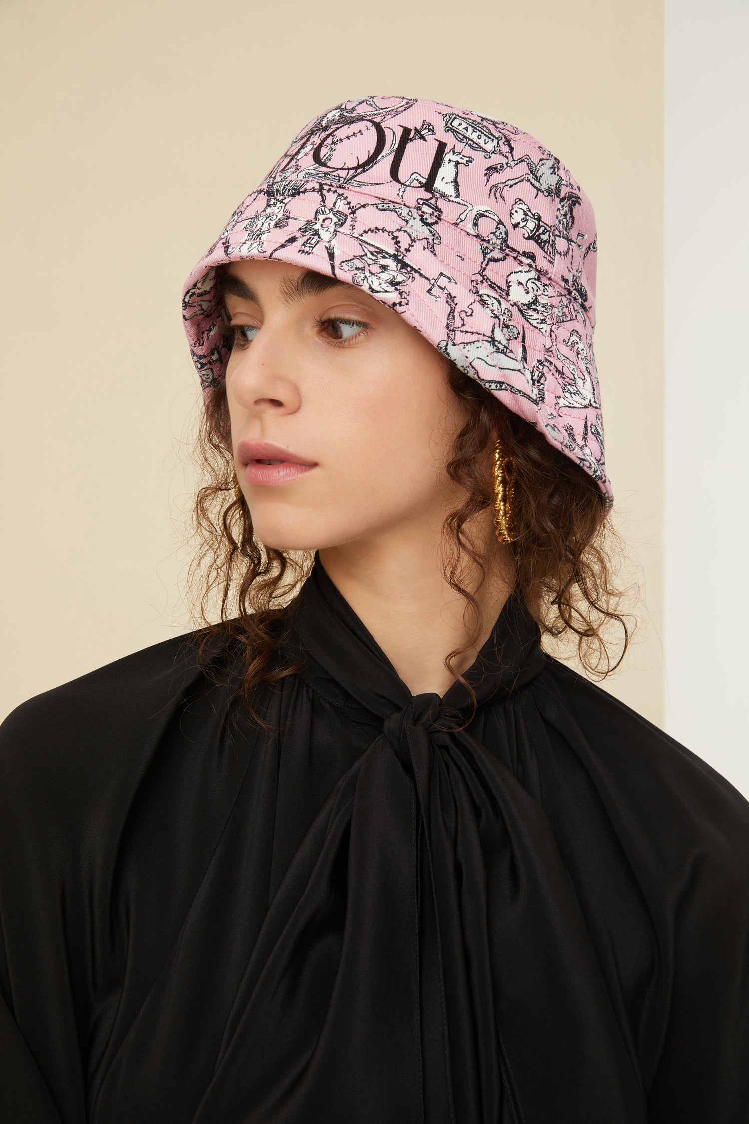 Christian Dior Pink Monogram Logo Print Bucket Hat