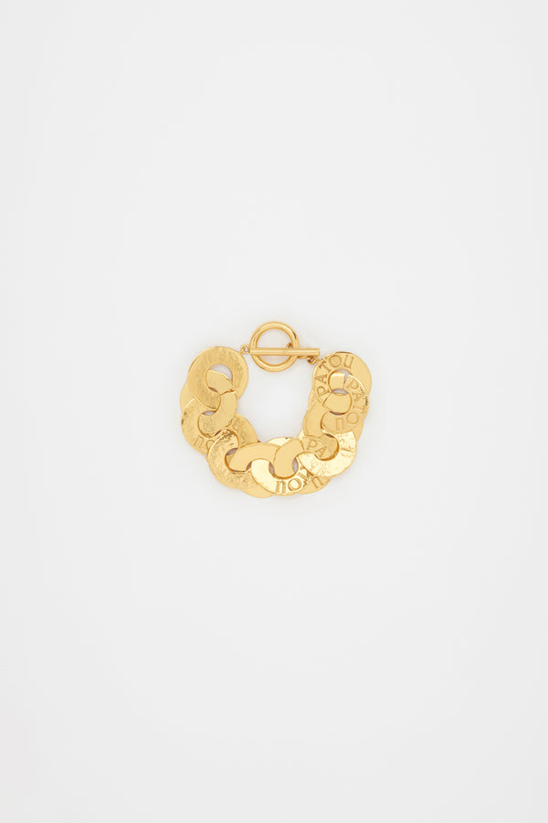 Coin bracelet in gold-plated brass